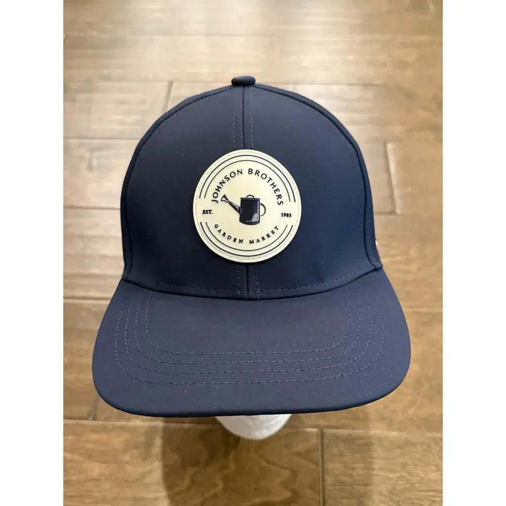 Johnson Brothers Garden Mens Navy Blue Patch Breathable Adjustable SnapBack Hat